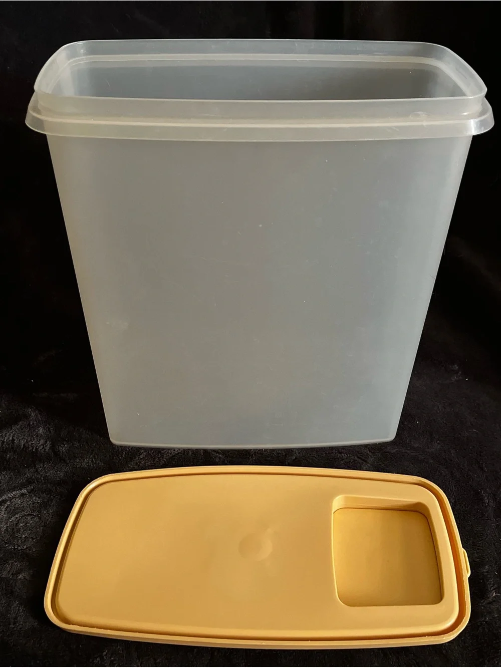 Vintage Tupperware Tan Lid Clear Food Storage Container
